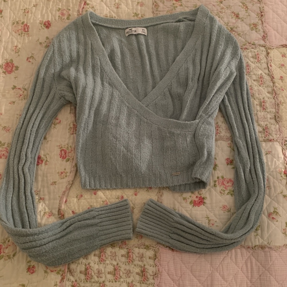 Mint green Hollister wrap sweater